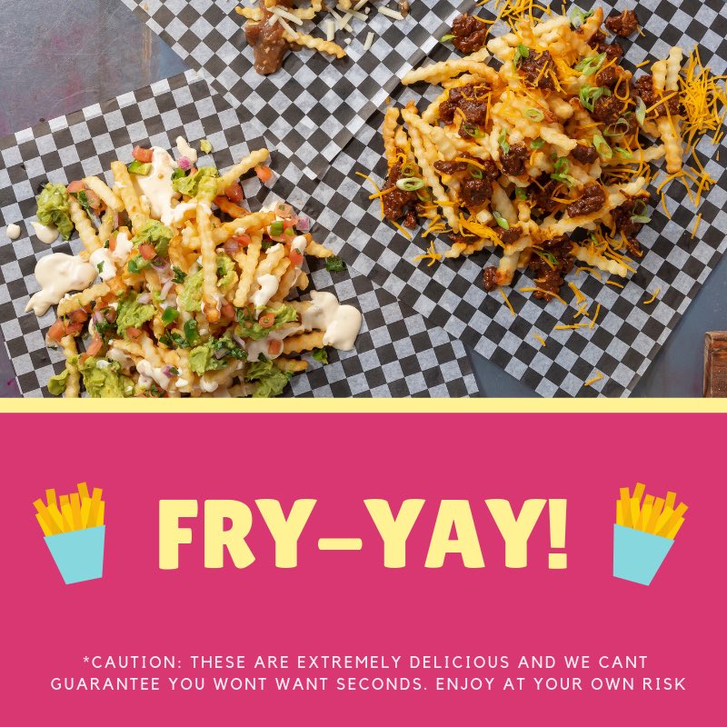 EatatSHACK's tweet photo. Happy Fry-YAY 🤗! We hope everyone enjoyed their Snow Day ❄️ Time to indulge in some loaded Shack Fries 🍟
~ WELCOME TO THE WEEKEND~
.
.
.
#eatatshack #loadedfries #fries #friday #weekend #indulge #friyay https://t.co/H1U77HKkLs
