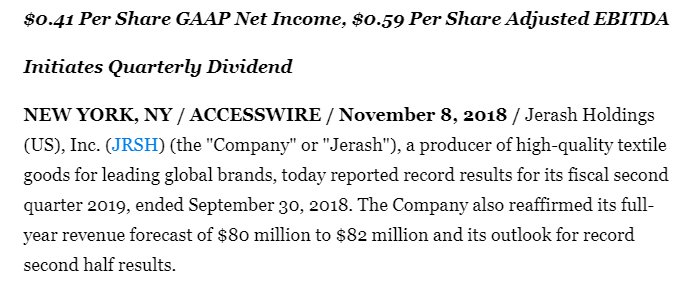 IncredibleTrade's tweet photo. $JRSH Stellar Results - 2M float #Thanksgiving play .. https://t.co/BS4CGjxvMB