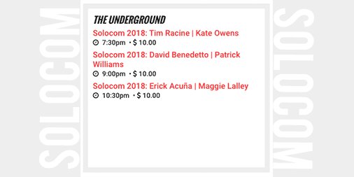 thepitnyc's tweet photo. Tonight's underground #SOLOCOM line-up! https://t.co/MupG93xZRW
