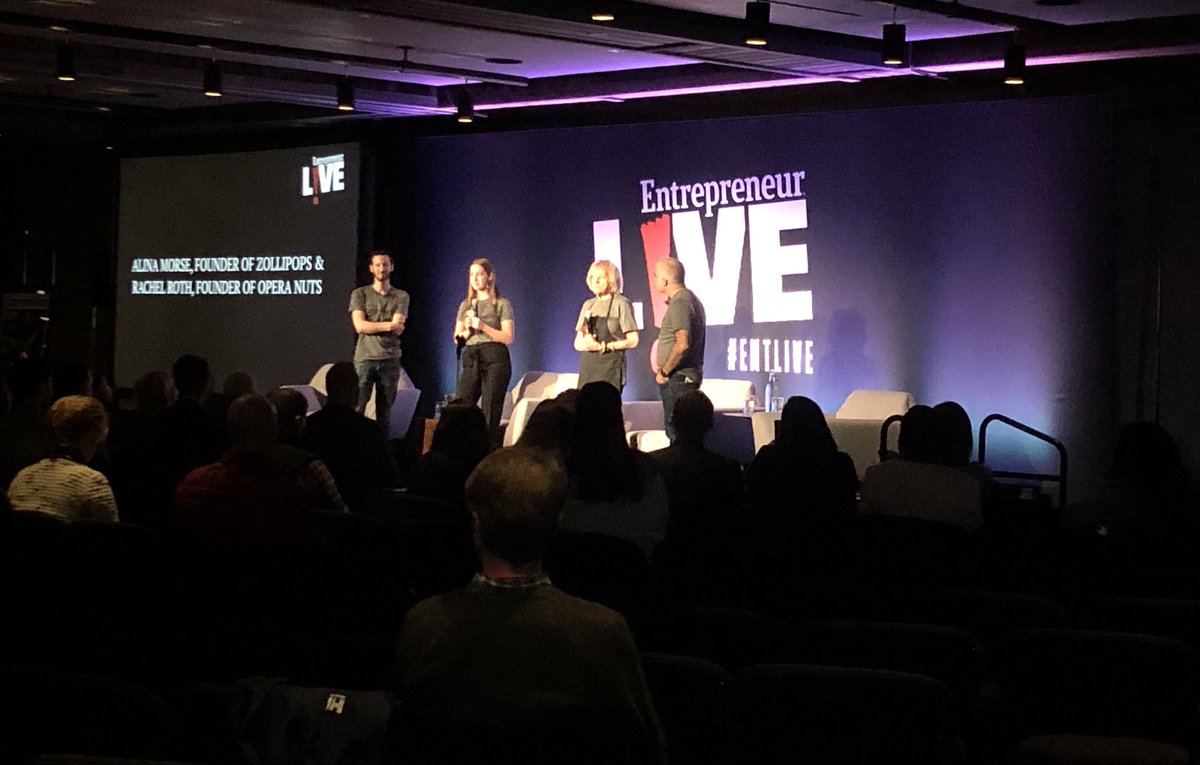 RT ElizabethGore: What do I love about entrepreneurship? That age doesn’t matter! It takes a great idea and a whole lot of work. On stage, the youngest and oldest entrepreneur at #ENTLIVE — AlinaStarrMorse founder of Zollipops & #RachelRoth founder of op…