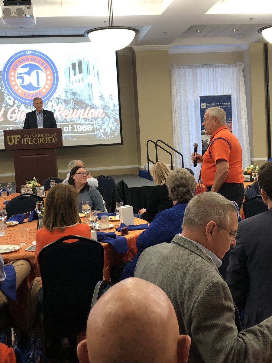 ufalumni's tweet photo. We 💙 hearing our #GrandGuard guests reminisce about their years as a student and sharing their favorite UF memories!
  
#UFClassOf1968 #GoGators

Breakfast of Memories brought to you by Legacy Society and our presenting sponsor, Oak Hammock https://t.co/yNw2k3tuKe