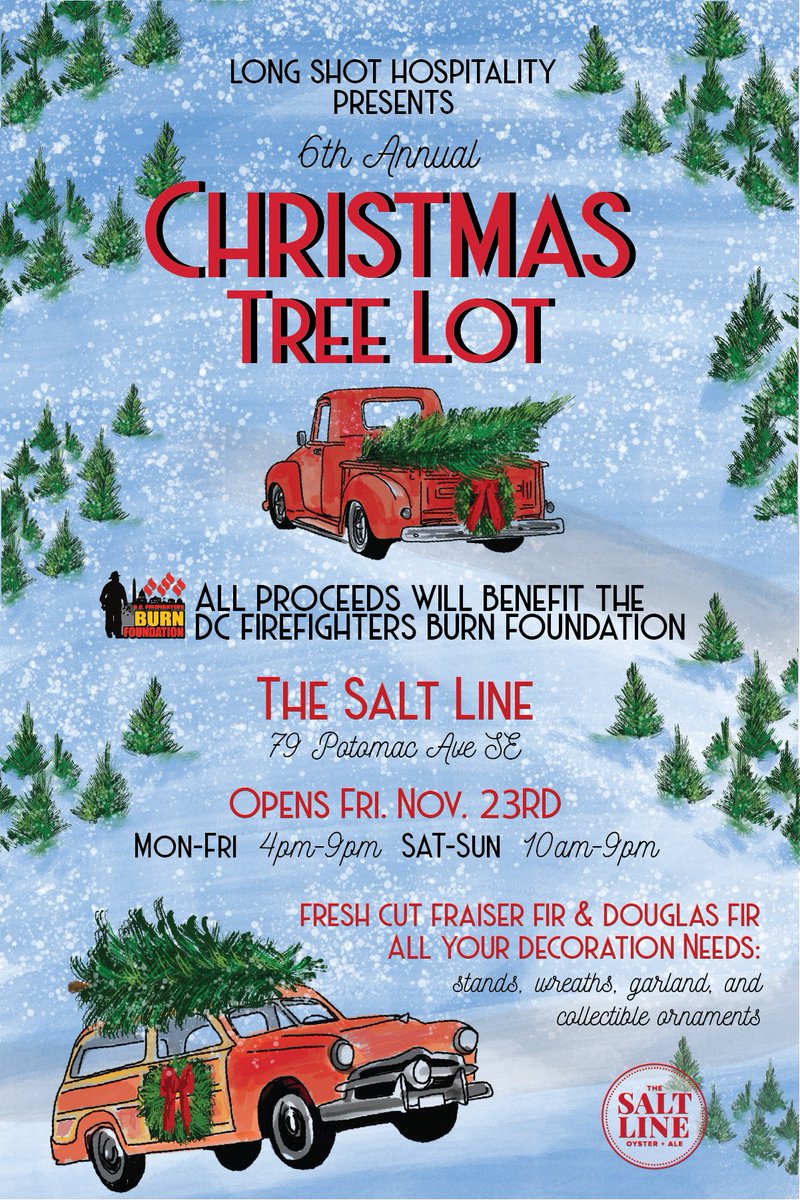 Looking for the perfect Christmas tree after recovering from your post Thanksgiving turkey hangover?  Visit our friends <a href="/thesaltline/">The Salt Line</a> this year buy a tree that will support <a href="/DCFFBFoundation/">DCFF Burn Foundation</a>.