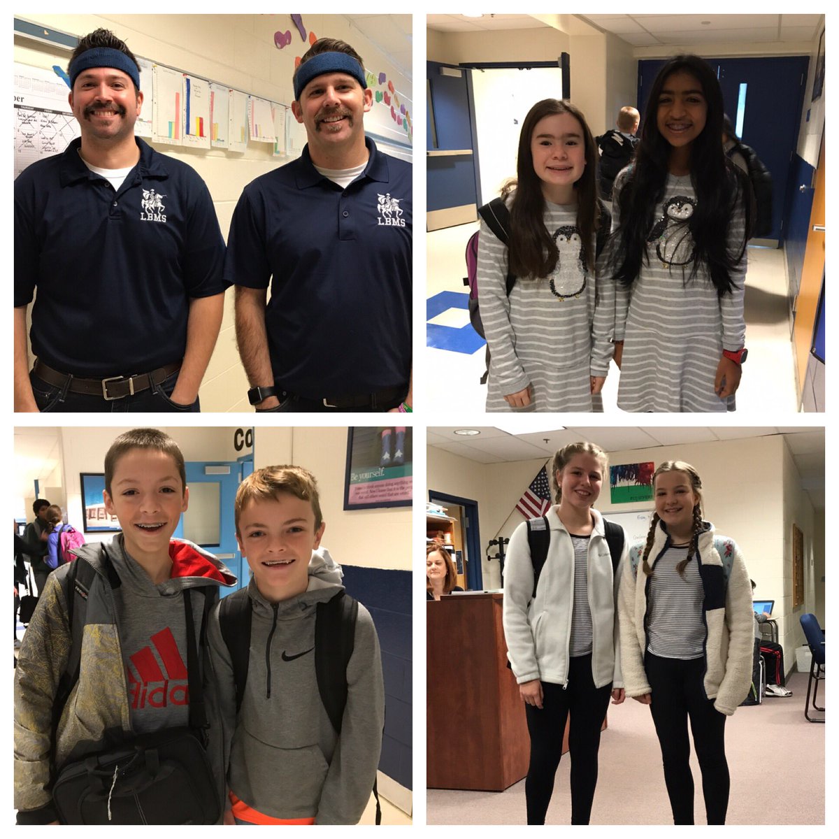 LBMSPrincipal's tweet photo. Got Twins? We do! Happy Spirit Day at LBMS! #catchthatspirit #theLBMSway https://t.co/V6sQPHdk3X