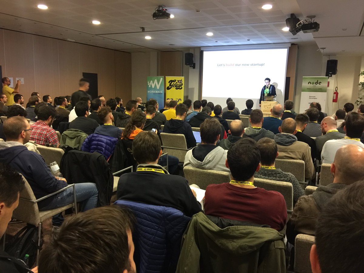 nodejsconfit's tweet photo. Last talk of this #NodejsConfIt
“Monoliths always pay their debts”
Tomas Della Vedova @delvedor
#nodejs #conference
(Please remember to rate the talks! https://t.co/Ae0SyTrv0y) https://t.co/BjkVOsEO0i
