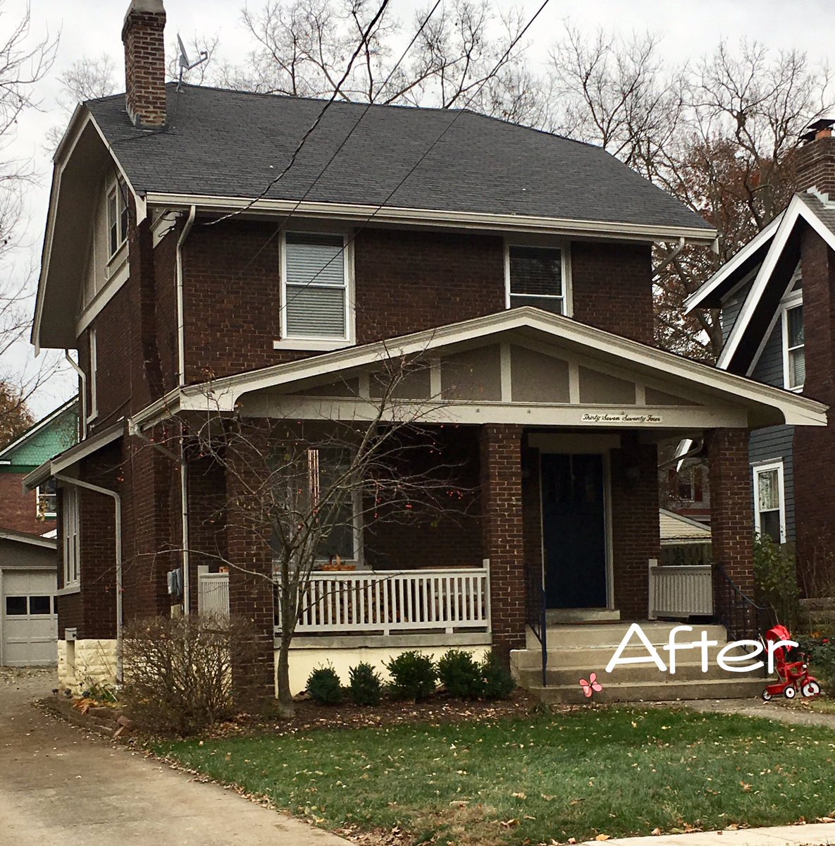 TransformedInt's tweet image. Another amazing paint transformation! Even without the leaves on the trees &amp;amp; bright sunlight these @SherwinWilliams paint colors (requisite gray trim &amp;amp; backdrop siding) make this home look fantastic! #SWColorLove #painttransformation #exteriorpainting #interiordesigner