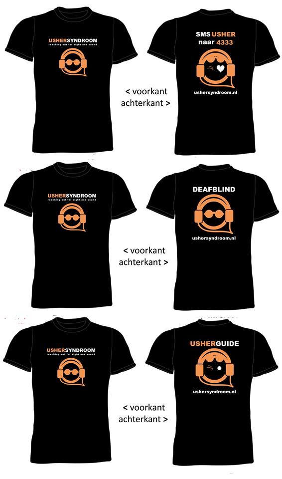 usher_syndroom's tweet photo. Tadada (tromgeroffel): dit zijn ze dan, onze nieuwe #Run4Usher t-shirts. Dit weekend in première voor de lopers van de @7Hloop ! Mooi hé? Dank aan #UltiPrint in Elst voor de perfecte service! https://t.co/OMTZFLGFt7
