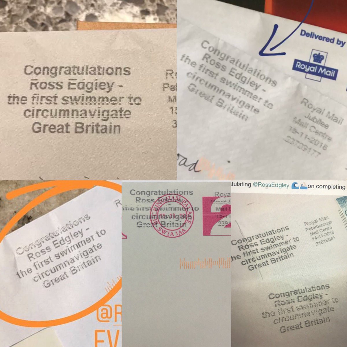 This is AMAZING 😃 
Woke up today to find <a href="/RoyalMail/">Royal Mail</a> have put congratulatory #GreatBritishSwim messages on everyone’s letters around Great Britain 🇬🇧 I’ve literally no words, just a massive sense of pride for our country and gratitude 😊