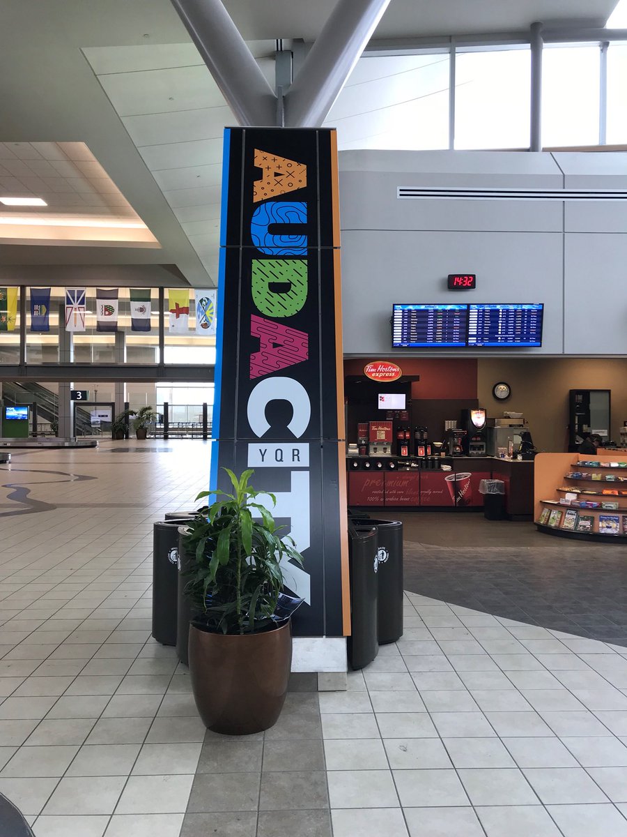 Bravo_Tango's tweet photo. And that’s a wrap! Next time you’re at the @FlyYQR airport, be sure to check out the @audacitYQR pillar we just unveiled. #audacityyqr #itsyourairport #yqr https://t.co/ZSaiovcTlS