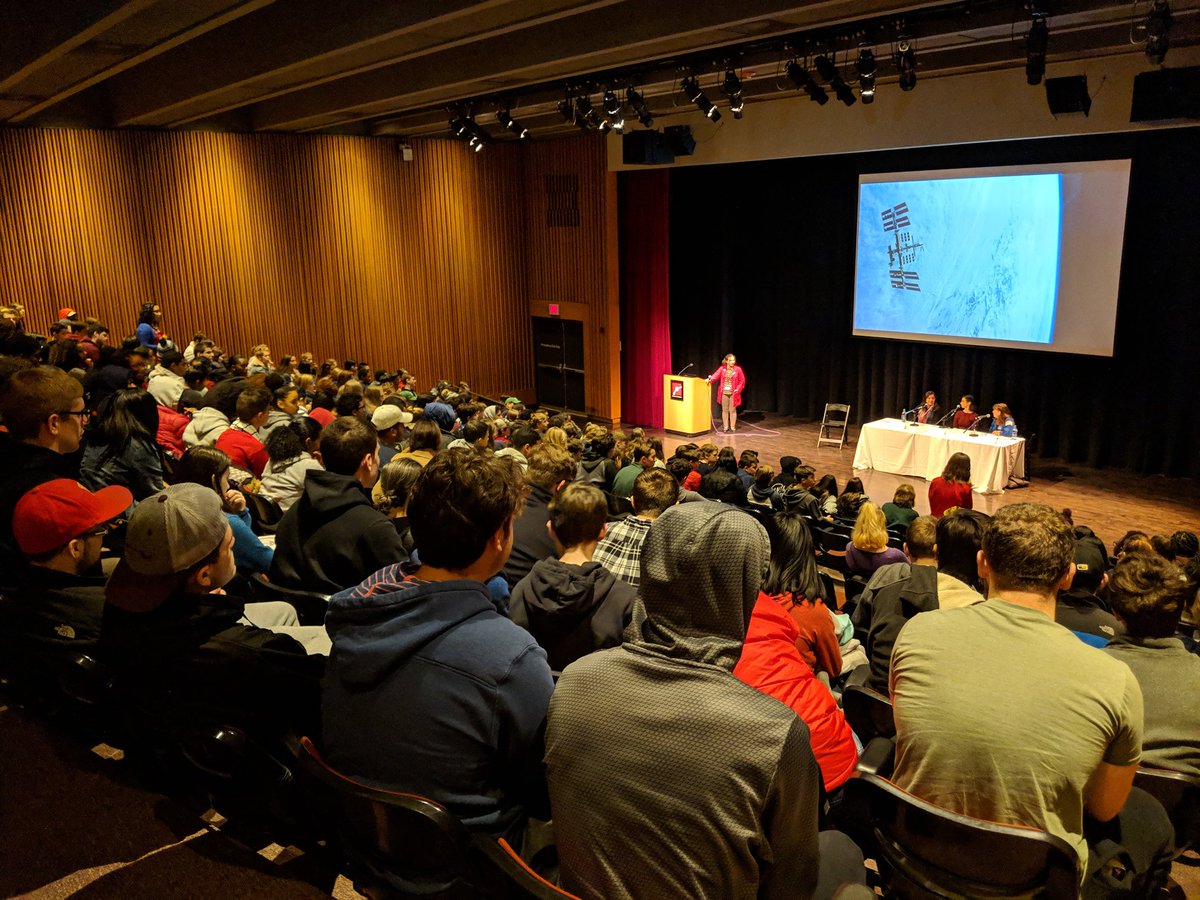 museumofscience's tweet photo. Thank you @Kidiray @Astro_Cady and @clara_ss for an enlightening, educational, and inspirational talk about Life Beyond Earth at our High School Science Series yesterday! #MOSHighSchool https://t.co/4YKEx9z5jk