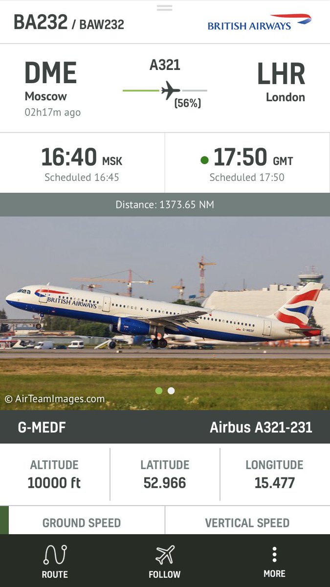 airlivenet's tweet photo. LIVE @British_Airways #BA232 is holding 10,000ft after declaring an emergency over Poland on its way to London https://t.co/EX1b4LFzqe https://t.co/IGcbNVbivY