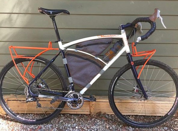 NAHBStweets's tweet photo. "It's just a bike, I can build another"  -- stoic commentary from Hunter Cycles. All we can say is, keep on building more bad boys like this! 😎 #huntercycles #NAHBS #cyclinglife https://t.co/35kU2h9dhB