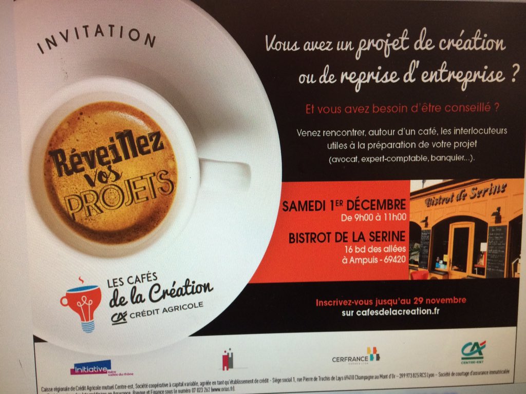 1er café de la création sur l'équipe d'agences des Grands Crus le 1er décembre prochain. Toutes les compétences et les conseils dédiées à l'entrepreneuriat au service des créateurs et repreneurs d'entreprises de notre territoire.