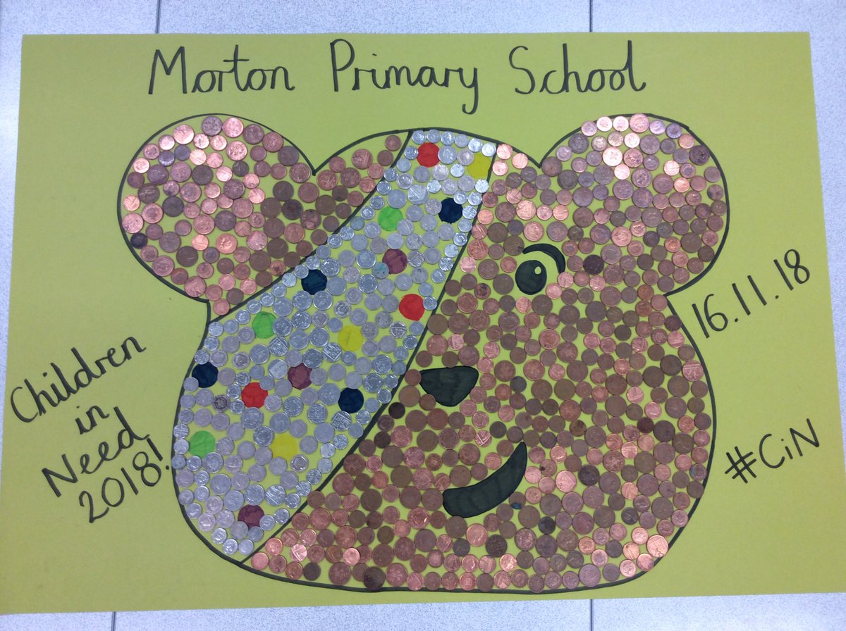 Well done everybody who donated today, we raised £145.03 for Children in Need! Look how fab our Pudsey of change looks! <a href="/BBCCiN/">BBC Children in Need</a> #CiN