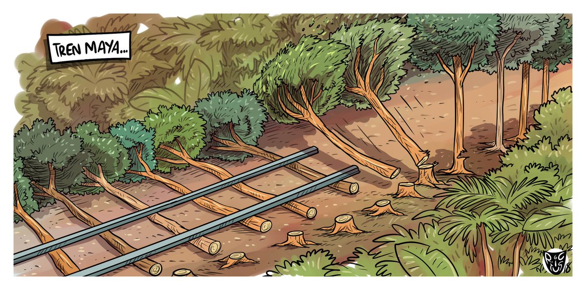 monerorictus's tweet photo. "Tren Maya" Cartón de hoy en @ElFinanciero_Mx https://t.co/rq44AoSzAL