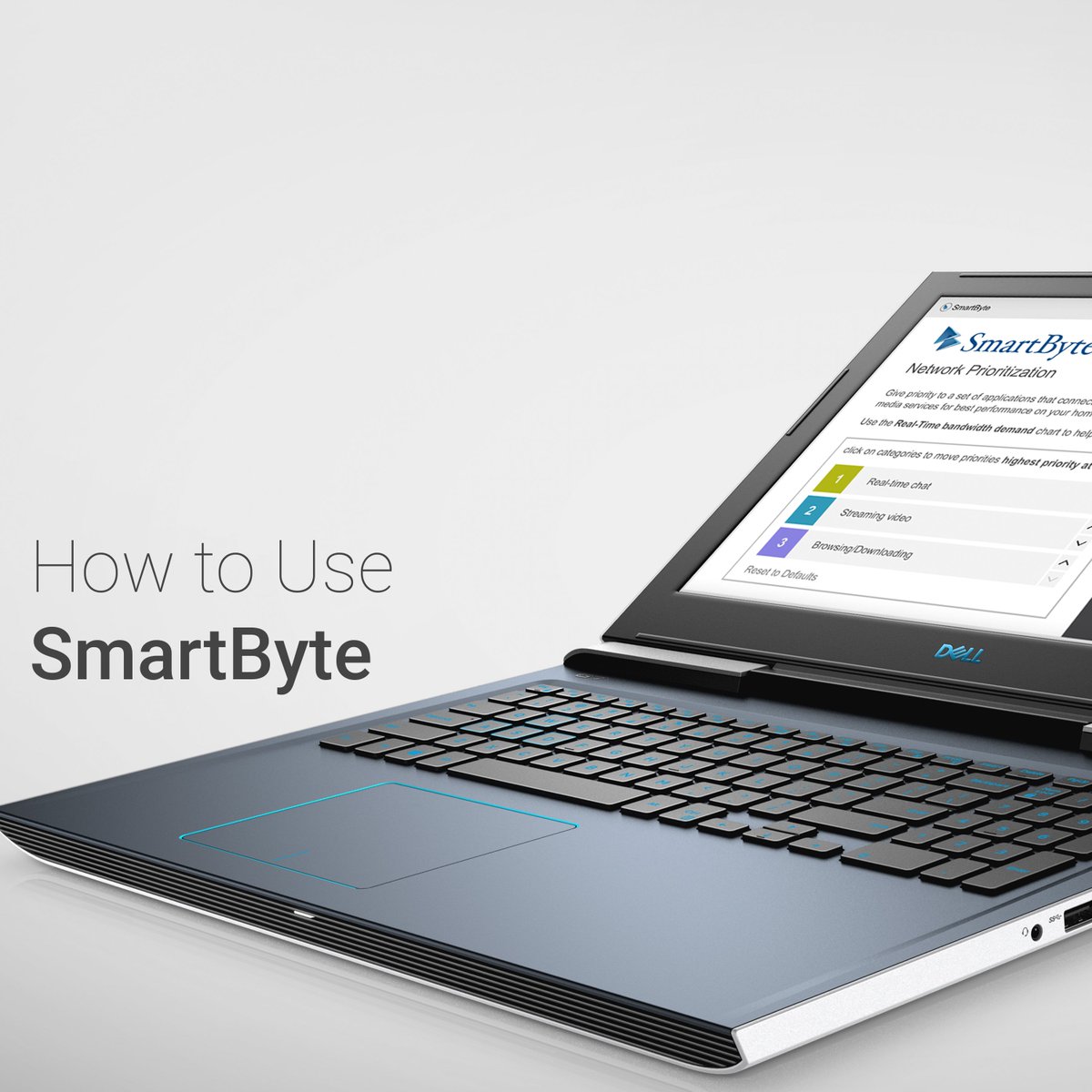 DellCares's tweet image. Want to improve your video streaming or #Skype chats with your family? 👪 Consider using #SmartByte, a software app that prioritizes streaming and interactive video packets.  #DellTips #TechTips