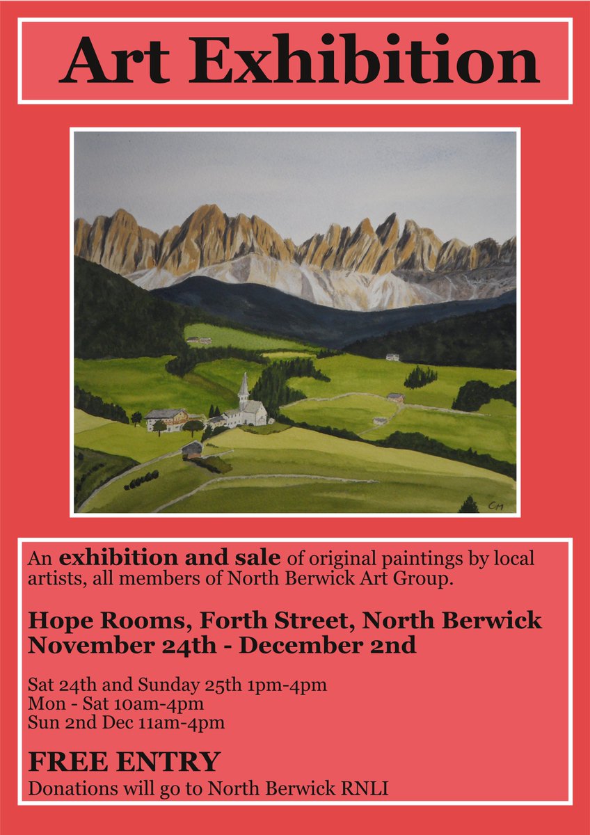 Just a week until our Winter Show!
Opens in the Hope Rooms 1pm on Sat 24 Nov, thereafter open daily until Sun 2nd Dec
Over 200 works of art by our members will be for sale
As ever, entry is free, but we will be collecting donations for @NBRNLI