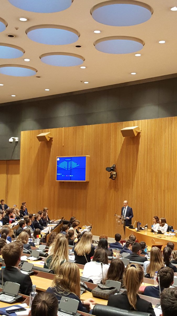 EmbFinMadrid's tweet photo. El futuro de la UE parece brillante. Excelentes preguntas sobre la #UnionEuropea a @jduch en la 49 Asamblea general del Model European Parliament en @Congreso_Es en #Madrid, con por supuesto una delegación estupenda de #Finlandia también. ¡Enhorabuena! @MEP_Spain @c_san_patricio https://t.co/1690LnRWCY