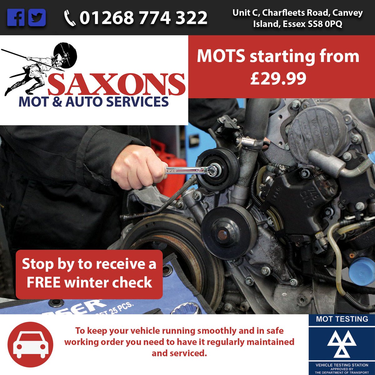 SaxonsAuto's tweet image. #essexhour #canvey #canveyisland #castlepoint To book your next MOT or arrange your FREE winter check contact us on 01268 744 322