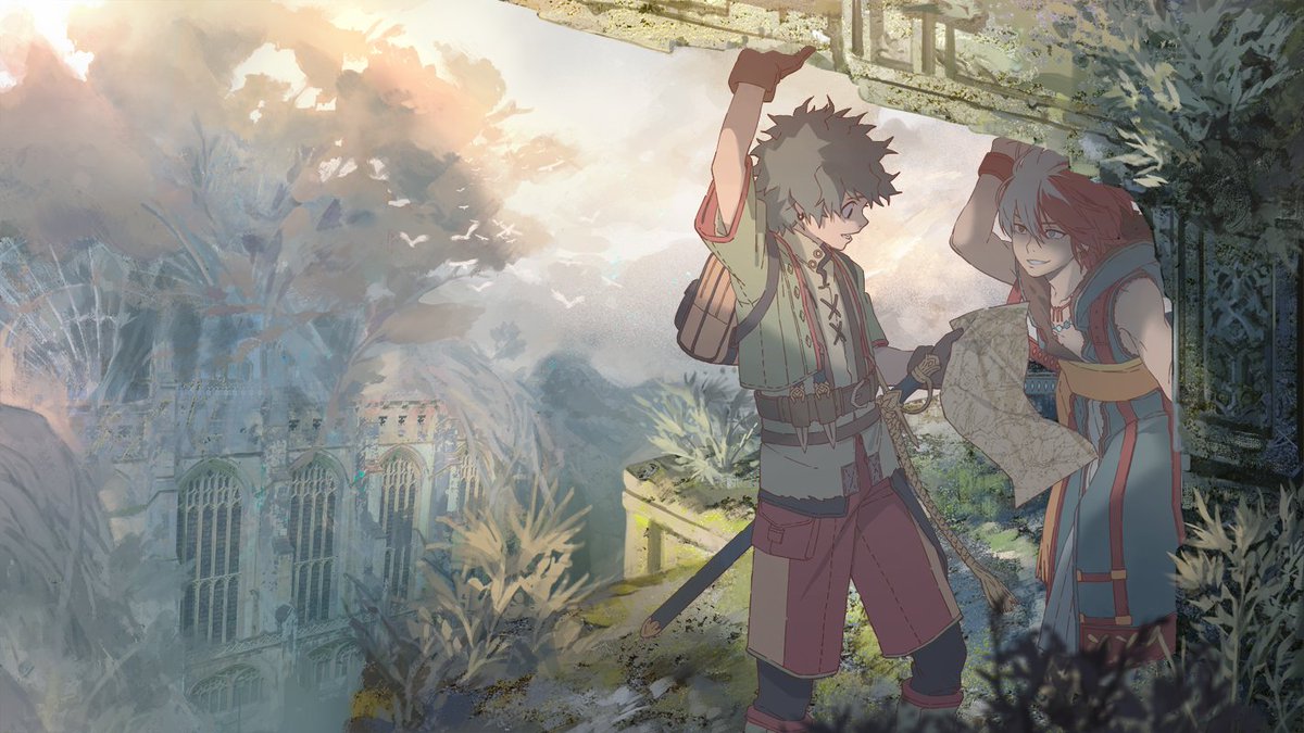 I painted Deku and Todoroki going out for adventure,fantasy au #BokuNoHeroAcademia #BNHA #fanart