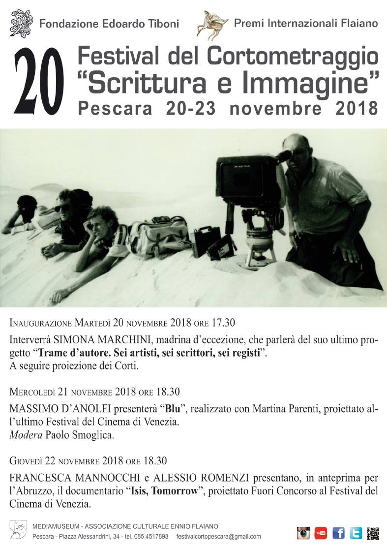 A causa della straordinaria partecipazione di cortometraggi, al 20° Festival Concorso internazionale del cortometraggio "Scrittura e immagine" provenienti da ogni parte del mondo, i finalisti saranno resi noti martedì 20 novembre 2018.