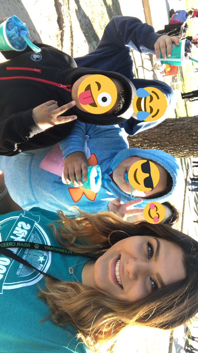 Having fun with these kiddos at <a href="/bcecougars/">Bear Creek Elem</a> field day!! ❤️😂☺️ side note, one of my students dared me to get a face paint! I wanted a mustache, but he insisted on the rockets sign! 😂😂😂😂