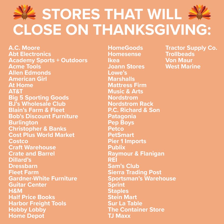 12newsnow On Twitter Thanksgiving Closures Https T Co