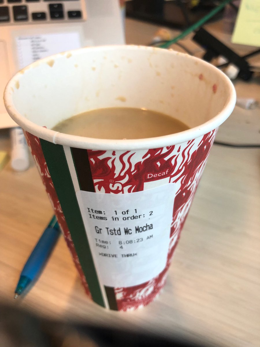 AniaHyperfish's tweet photo. My Friday am treat and I order a Starbucks Toasted white mocha to try.  Wow this is how they fill a grande!  ⁦@Starbucks⁩ , Really!   I just spent 4.95 on this, I expect more #starbucks #waisteofmymoney https://t.co/VVRt2NH8U4