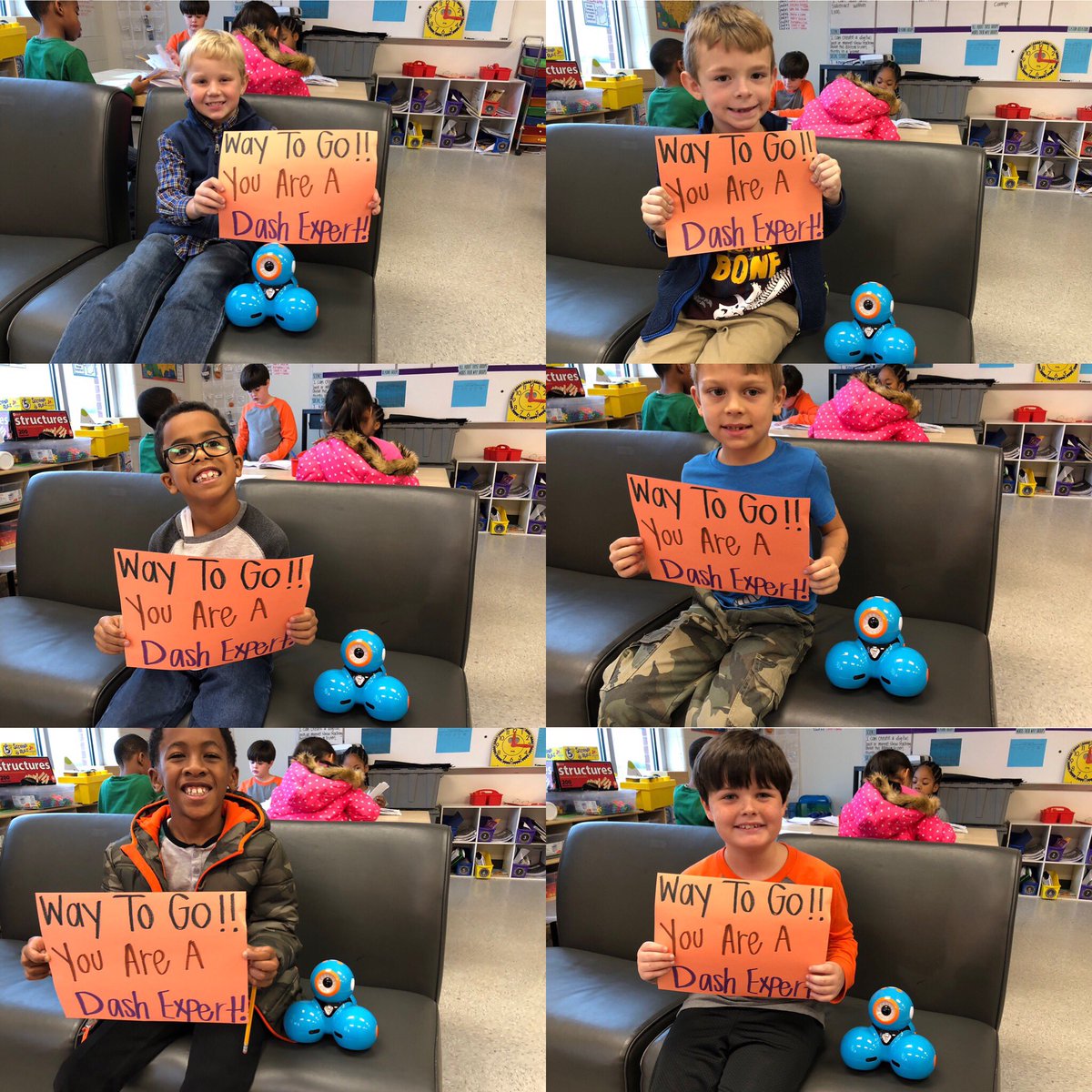 misscynwhiten's tweet image. Check out my future engineers and programmers 😊 They became Dash Experts by completing the vocabulary challenge. They can code and program our robot Dash to do some pretty amazing things. #TheFutureIsHere #KidEngineers #KidCoders #iTeach #PikeRoadWay #EmbracingPassions