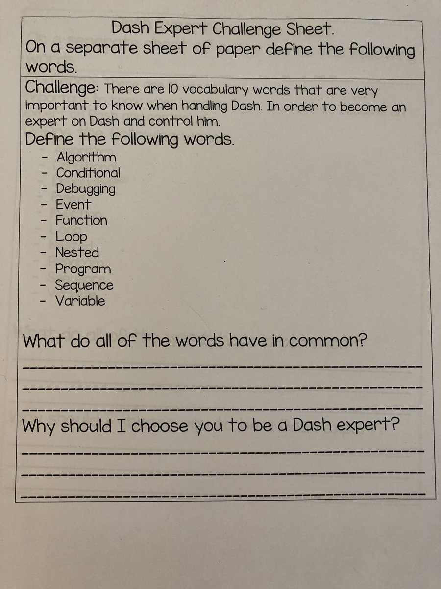 misscynwhiten's tweet image. Check out my future engineers and programmers 😊 They became Dash Experts by completing the vocabulary challenge. They can code and program our robot Dash to do some pretty amazing things. #TheFutureIsHere #KidEngineers #KidCoders #iTeach #PikeRoadWay #EmbracingPassions