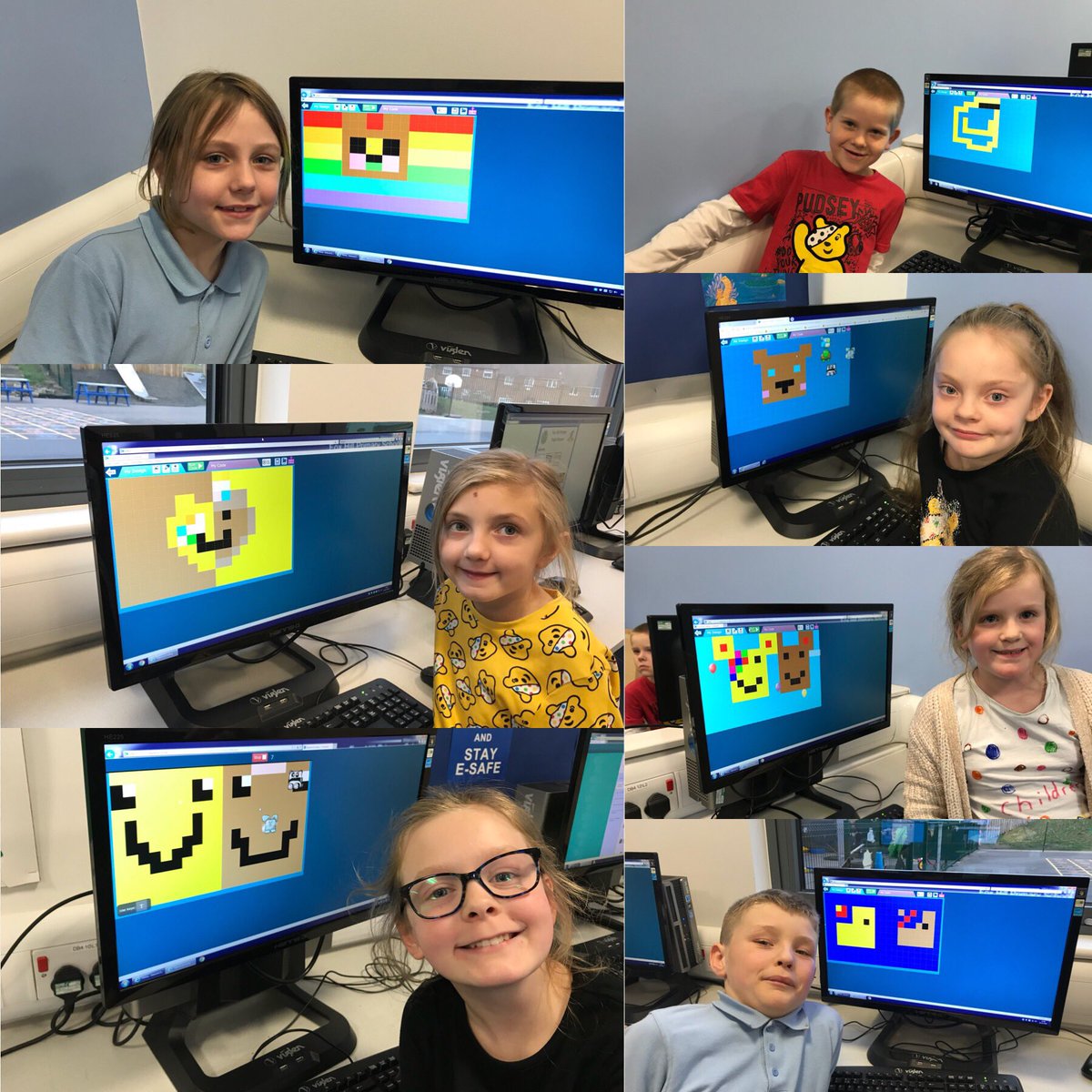 MrsSWorley's tweet photo. Fantastic coding lesson in Y4. They designed @BBCCiN backgrounds #Pudsey #Blush @FoxHillLearning @MissSmithFH @DiscoveryEdUk #EspressoCoding https://t.co/jkAc9d81kT
