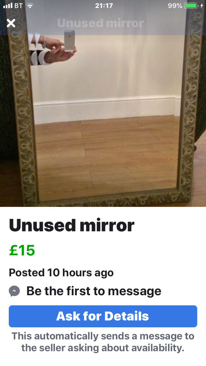 maltesemade's tweet photo. An unused mirror eh? I beg to differ! #thingsforsale https://t.co/KaQM9d35qp
