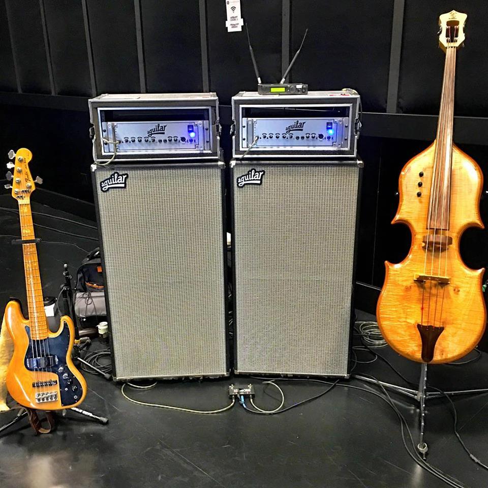 aguilaramp's tweet photo. Corey Cofield (Gloria Trevi) is ready to rumble the stage in LA this weekend with this monstrous rig that he calls “my Voltron setup”! The rig consisting of two #DB751 heads, each powering a separate cabinet – a #DB810 and a #DB412!
#Aguilar #AguilarAmp #BassAmp #AguilarFamily https://t.co/so9OuOwkEd