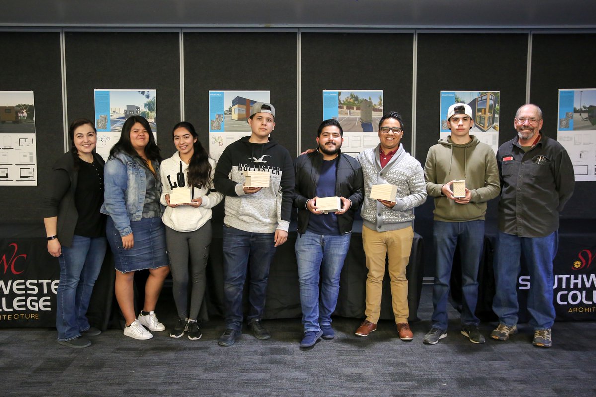 SWC_college's tweet photo. We capped off Hunger &amp; Homelessness Awareness Week with the Jag Village tiny house showcase, featuring designs by our architecture students. Each created a parking-spot-size house for students facing housing insecurities that emphasized livability, storage, and travel. #hhweek https://t.co/WC6ECwl9p7