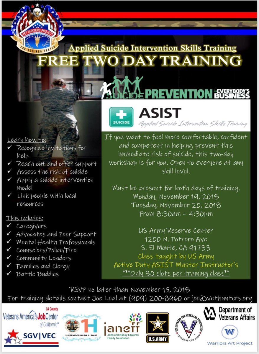 Operation_Vets's tweet photo. Dr. Monica Christianson from @Operation_Vets  will be attending this vital training.  Let's help prevent suicides and provide needed services and resources to our nations heroes.  For more info, go to https://t.co/sPTZUUUiXv https://t.co/9zyEe64oGh