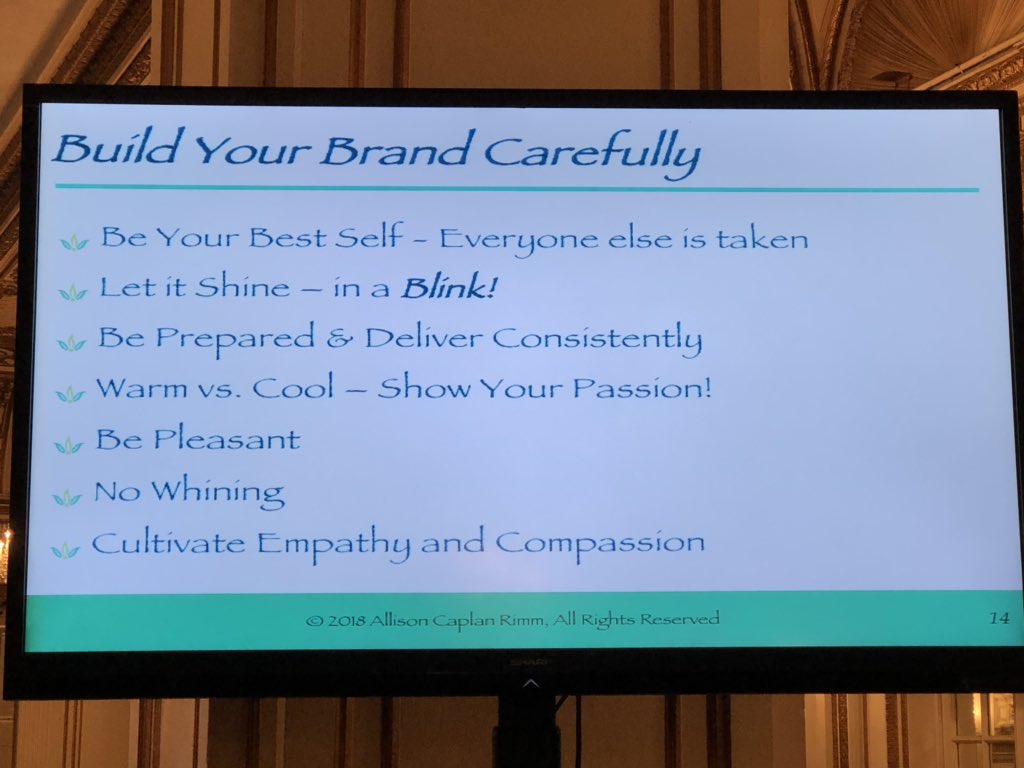 Your brand is important. Your reputation can mold your brand and after first impressions, it can be very difficult to change opinions. Make sure your first impression is a good one. <a href="/AllisonRimm/">Allison Rimm</a> #sheleadshealthcare
