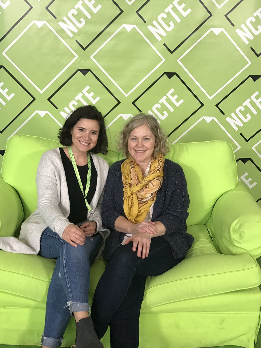 Aecullum's tweet photo. The best part of #NCTE18 is nerding our with my bff and @eStemPCS rockstar partner-in-crime @emilyshester Can’t wait to share and collaborate with @eastvillagejhs and @eStemDTJHS ELA teachers. #projectlit #booklove https://t.co/Jo7X47j8nV