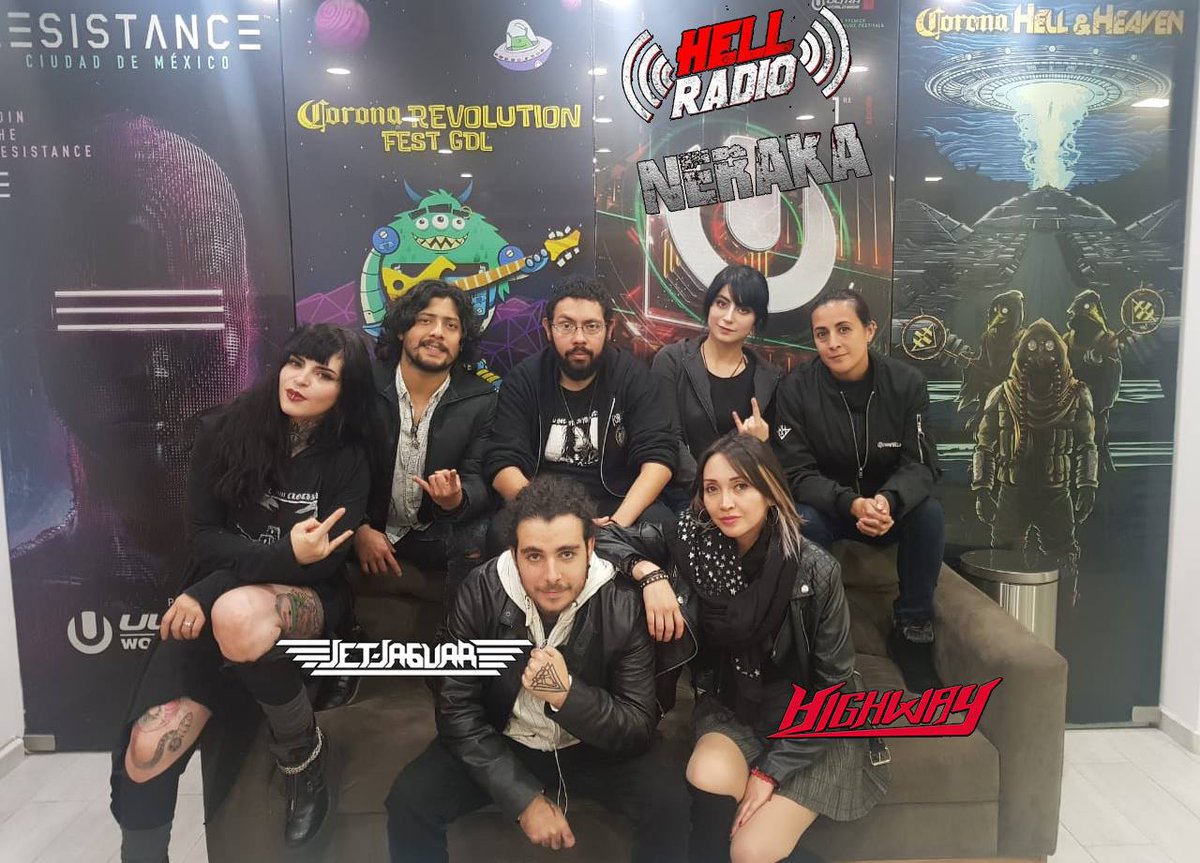 maruajuria's tweet photo. La foto de anoche en Neraka - Hell Radio de HELL RADIO Jet Jaguar y con Aliette G de Highway rumbo anuestra fecha en el Lunario del Auditorio Nacional con The Warning #LegionJaguar 
Los boletos ya están a la venta: https://t.co/JzI1URxzVI https://t.co/wdyQMoad3s
