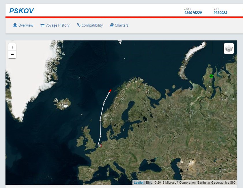 agthackrah1's tweet photo. Pskov broadcasting a heading of Honningsvaag in Norway, arriving 18 November - could it perform the first ship-to-ship LNG transfer in Norway? @Novatek is expected to start up transfers with #Yamal cargoes near #Kirkenes this month @icislng @malte_humpert #natgas #ONGT https://t.co/azX37c5U4l