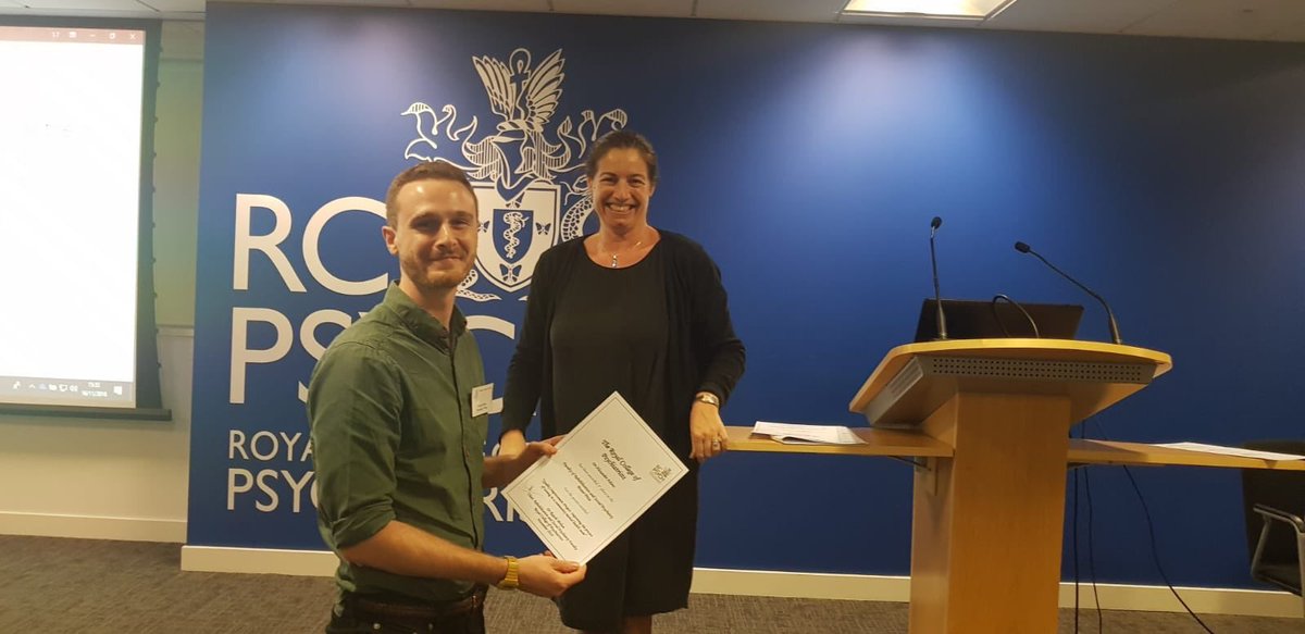 DrAlexAdams1's tweet photo. Great 2 days at #RehabPsych @rcpsych Highlights for me were the importance of joined up working And communication between health and social care and police as well as using evidence appropriately. And of course winning the poster prize! https://t.co/Ogp2M3BOsq