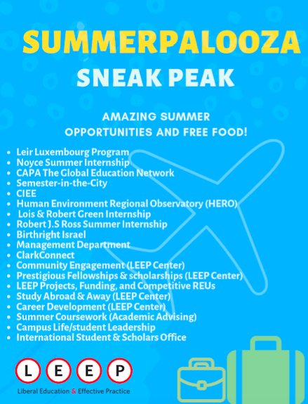 LEEPCenter's tweet photo. Why should you come to SummerPalooza?
 Get advance notice on-campus opportunities so you can prepare your resume! https://t.co/Ob8FpIJLYX