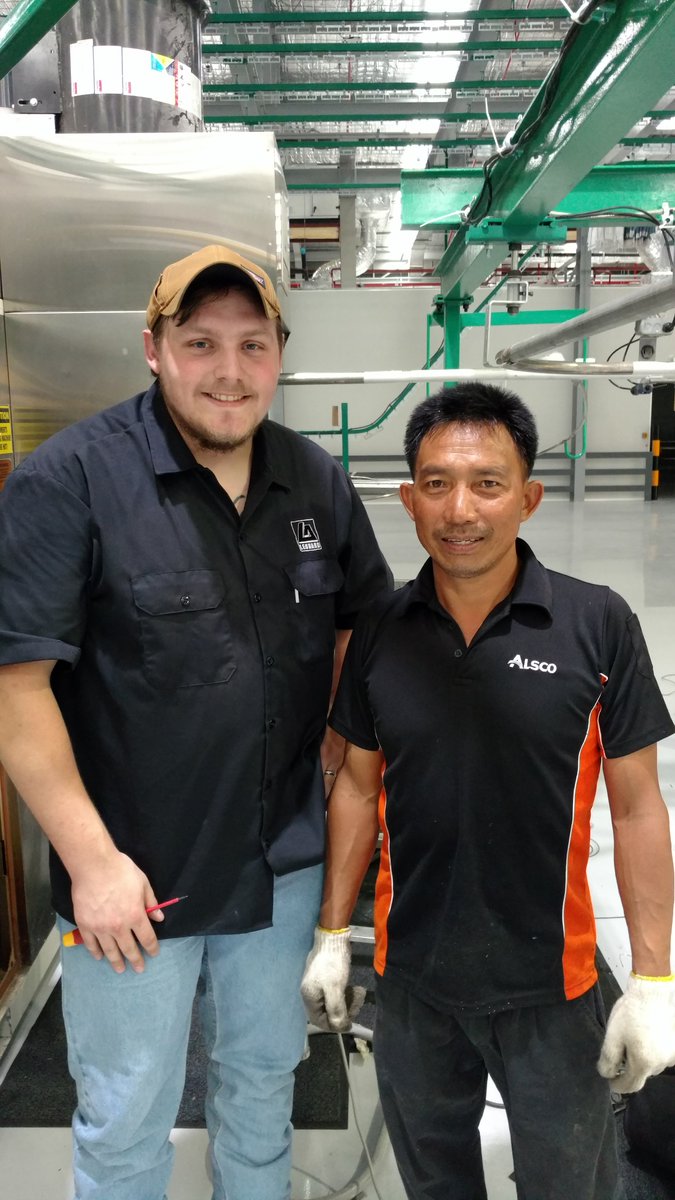 Our Technician, Kyle,  installing a VTP 32 gas heated tunnel at Alsco, Bangkok Thailand.  Go Kyle!