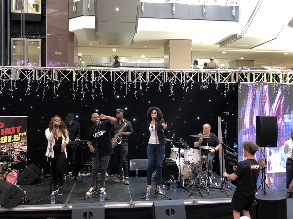 natalievictor's tweet photo. Talented, beautiful, amazing (and my wife) @MeganVCmusic performing with The Cappuccinos at the @Hot919fm #TeddyThon2018 π¨ #music #singer #performer #fundraising #southafrica #artist #fun #Friyay #proud #talent https://t.co/9Qhl5G2MdS