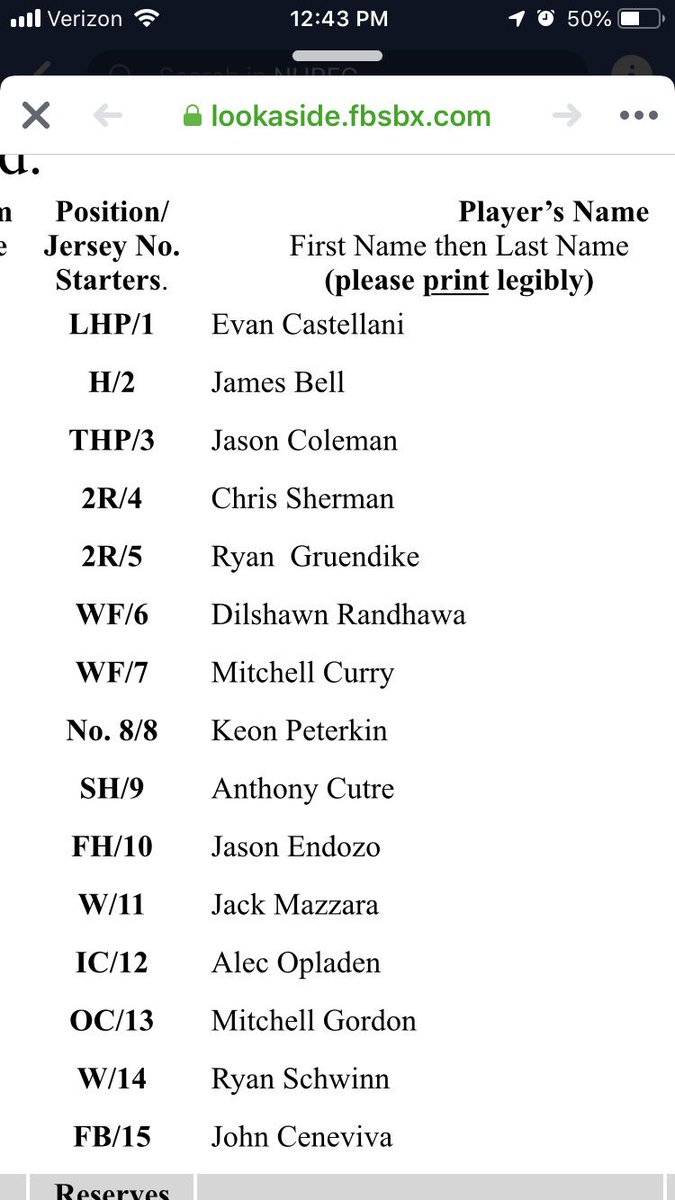 NU_Rugby's tweet photo. Your starters for tomorrow’s 9am semi-final at Siena College https://t.co/sDpNSaUeZx