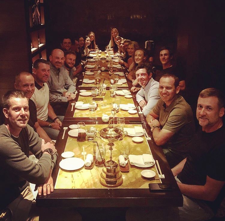 RyderCupEurope's tweet photo. Reunion 🥂

📷 @thomasbjorngolf https://t.co/QpXg0VTacK