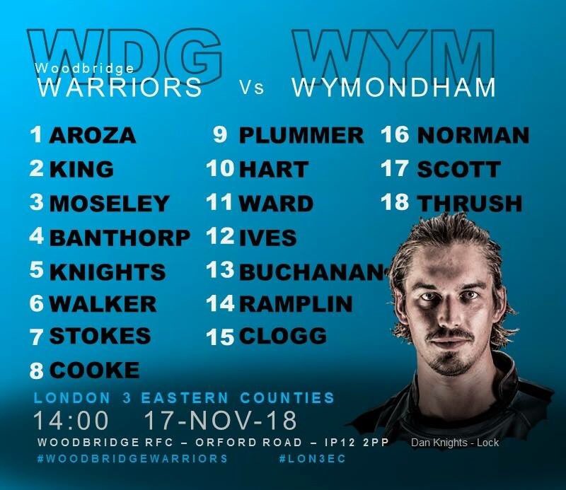 Your <a href="/WoodbridgeRugby/">Woodbridge Rugby</a> Warriors hosting the high flying <a href="/WymondhamRFC1s/">Wymondham 1st XV</a> at Hatchley Barn Saturday (KO 2pm)... should be an entertaining battle... support is very much appreciated #woodbridgewarriors #lon3ec #suffolkvsnorfolk #easterncountiesrugby #blueandblack
