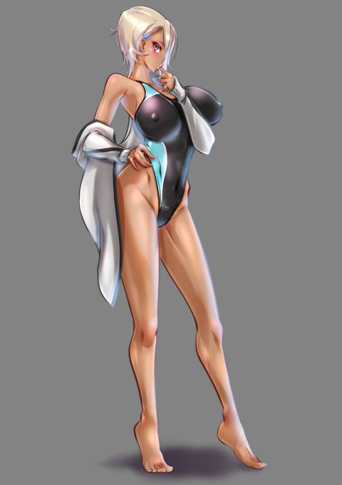 #黒ギャル
#競泳水着 
#競泳水着が需要あると聞いて 
黒ギャルさんに実際に出会ったら緊張してまともに会話できる気がしない 