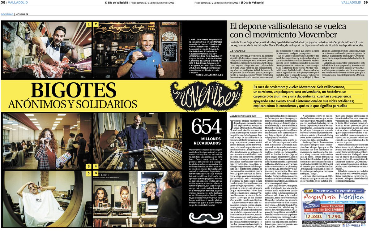 Es noviembre, tiempo de <a href="/MovemberES/">MovemberES</a>. Seis vallisoletanos que participan activamente con este evento anual relatan cómo conocieron este movimiento que lucha contra el cáncer de próstata y de testículos, así como la inactividad física y la salud mental masculina