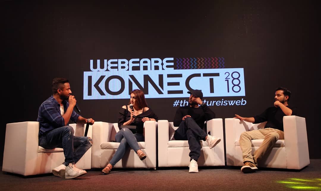WebFareLive's tweet photo. Akriti Kakkar, Dino James and Vaibhav Bundhoo (Music Director, TVF) decoded the making of Original #Music for Web
#YehKaunClave #CraveForConclave #KseKonnect  #कseKonnect #LevelUp #WebfareKonnect2018 #Konnect2018 #Webfare #Conclave #Conference #Summit #WFK2k18 #WebFest #WFK2018 https://t.co/2lLT7Tt5lr