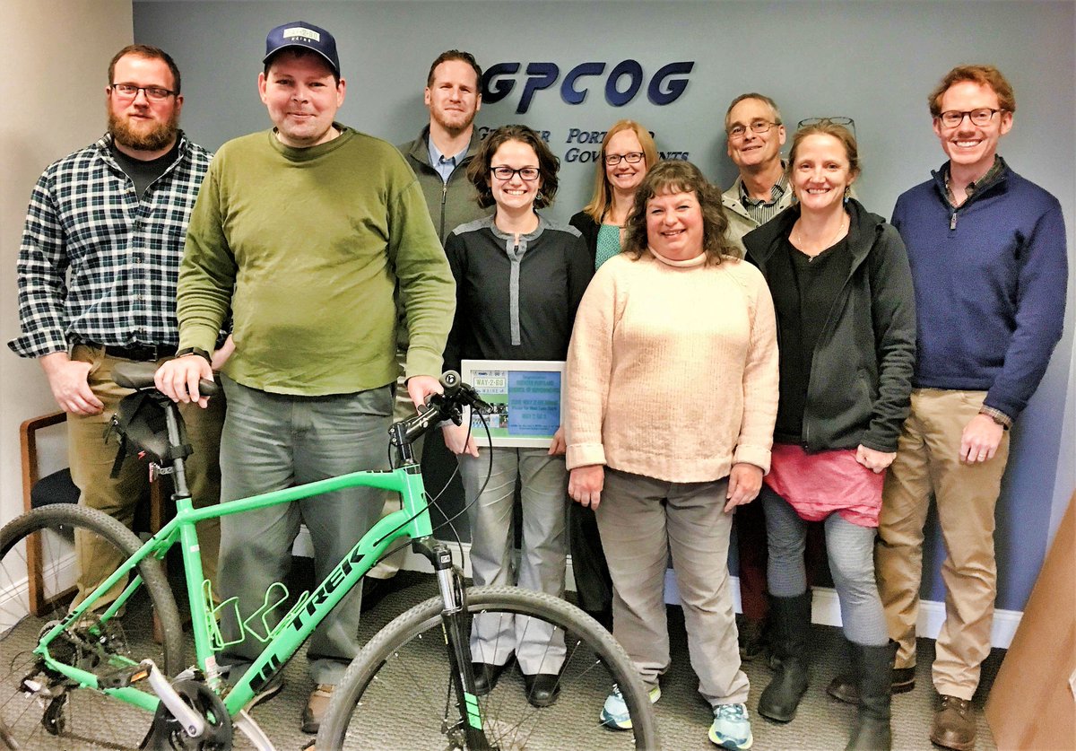 MECleanComm's tweet image. Congratulations to the fabulous crew at GPCOG for winning the "Team Spirit" award in the #Way2GOMAINE challenge for the second year in a row! Special thanks to our team leaders, Rick Harbison and Sara Zografos.