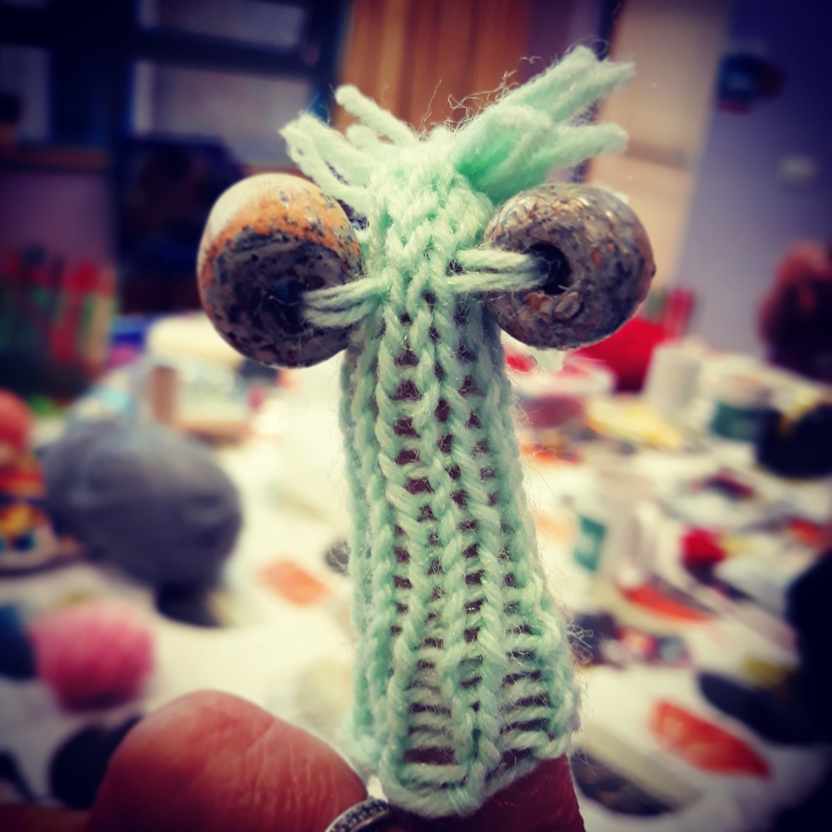 PidgeLee22's tweet photo. Happy accident made by Pat at Revive today.

When things don't work out as expected, it's not necessaily a bad thing!

#art #craft #health #wellbeing #Leicester #knitting #knittinglove #knittingnancy #frenchknitting #finger #fingerpuppets https://t.co/SL5cxN9CGT